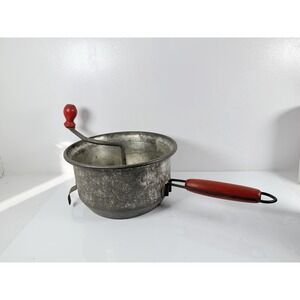 Vintage FOLEY Food Mill Masher Ricer Applesauce Maker w/ Red Wood Knob Handles!